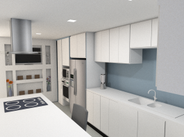 Vista de Cocina. Proyecto de Remodelación de Vivienda en San Diego